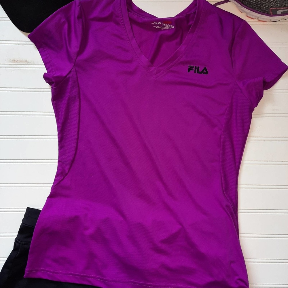Ladies V neck Performance Tee by Fila